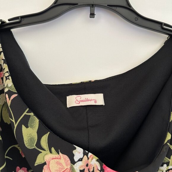 Vintage Y2K Speechless Dark Floral Midi Dress Size Small Cowl Neck Fairy Grunge - Picture 3 of 11